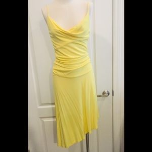 DIANE VON FURSTENBERG Yellow Drape Neck Dress